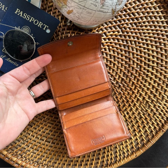 DOONEY & Bourke Vintage Grey and Brown Leather Tri Fold Snap Wallet - Picture 3 of 7